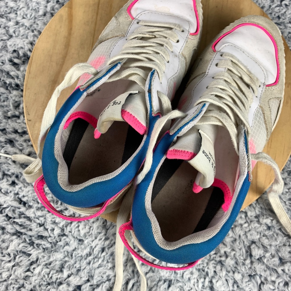 Rag & Bone Retro Runner 2.0 Sneakers Women's EU 36 US 6 White Pink Multi Low Top - Picture 10 of 12